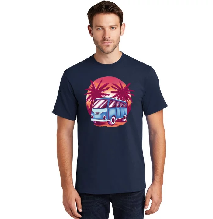 Retro Van Sunset Beach Tall T-Shirt