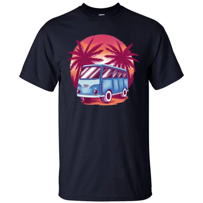 Retro Van Sunset Beach Tall T-Shirt