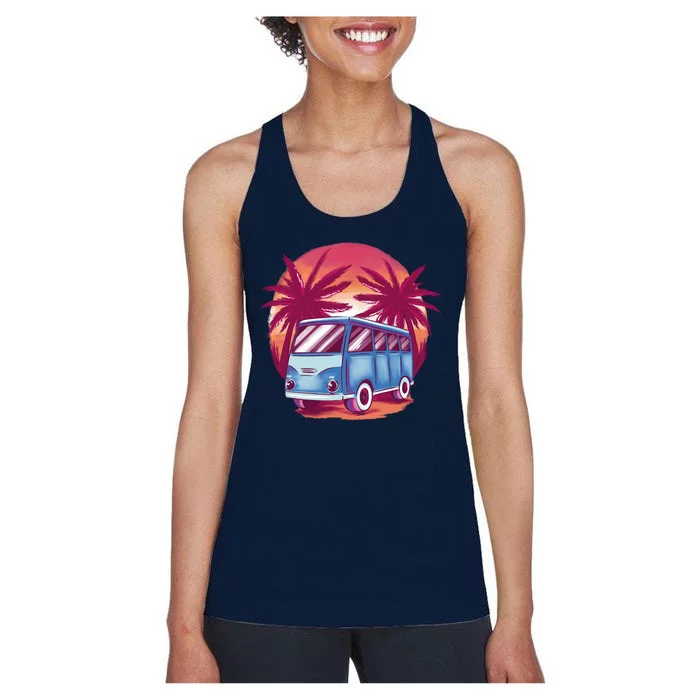 Retro Van Sunset Beach Women's Racerback Tank