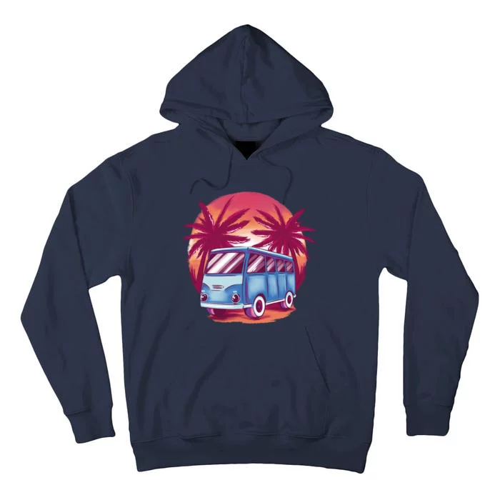 Retro Van Sunset Beach Tall Hoodie