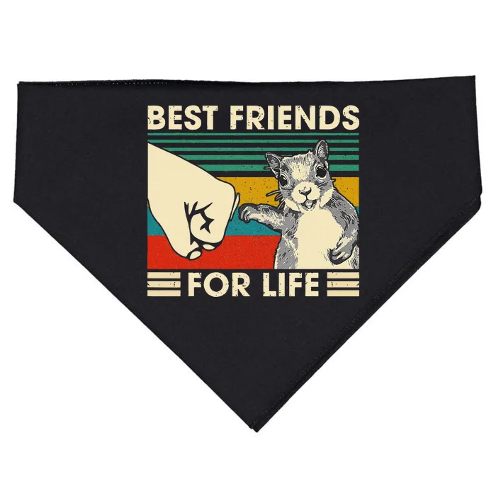 Retro Vintage Squirrel Best Friend For Life Fist Bump USA-Made Doggie Bandana