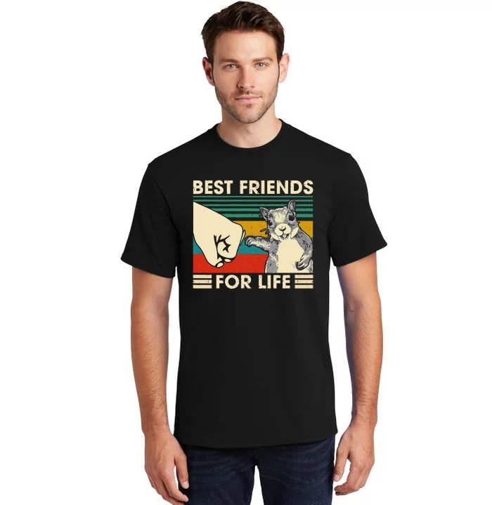 Retro Vintage Squirrel Best Friend For Life Fist Bump Tall T-Shirt