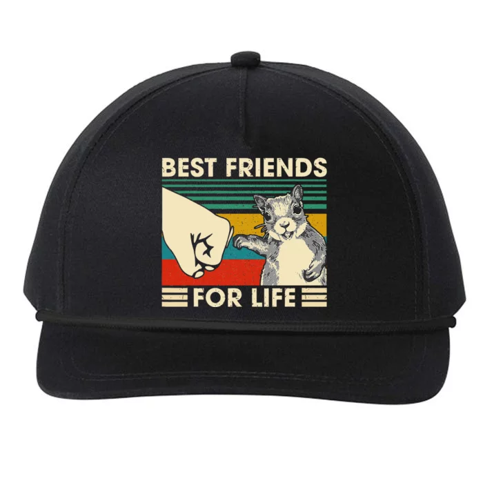 Retro Vintage Squirrel Best Friend For Life Fist Bump Snapback Five-Panel Rope Hat