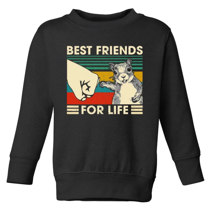 Retro Vintage Squirrel Best Friend For Life Fist Bump Toddler Sweatshirt