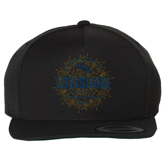 Retro Vintage State Of Louisiana Cool Gift Wool Snapback Cap