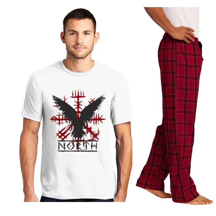 Retro Viking Symbol Nordic Raven Celtic Symbol North Pajama Set