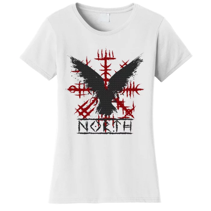 Retro Viking Symbol Nordic Raven Celtic Symbol North Women's T-Shirt