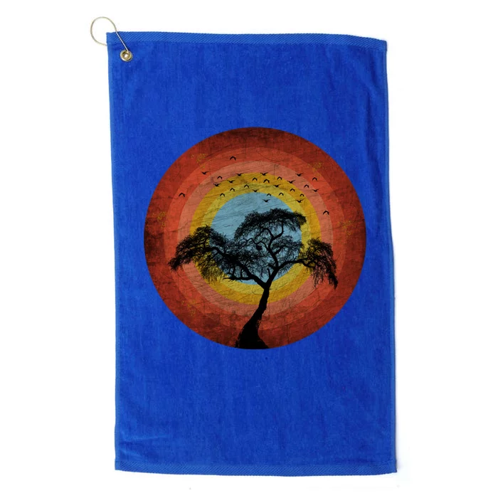 Retro Vintage Scary Wilderness Distressed Platinum Collection Golf Towel