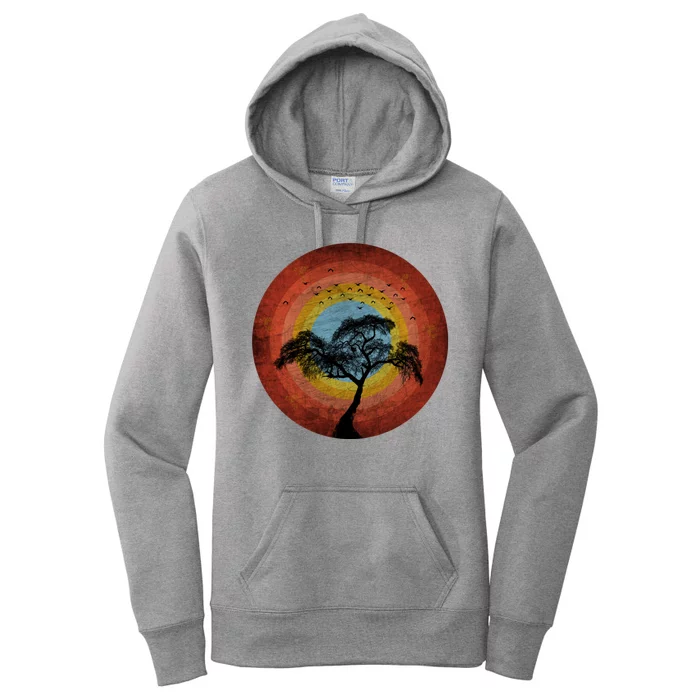 Retro Vintage Scary Wilderness Distressed Women's Pullover Hoodie