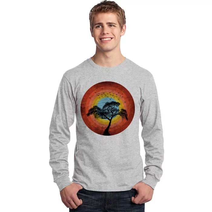 Retro Vintage Scary Wilderness Distressed Tall Long Sleeve T-Shirt