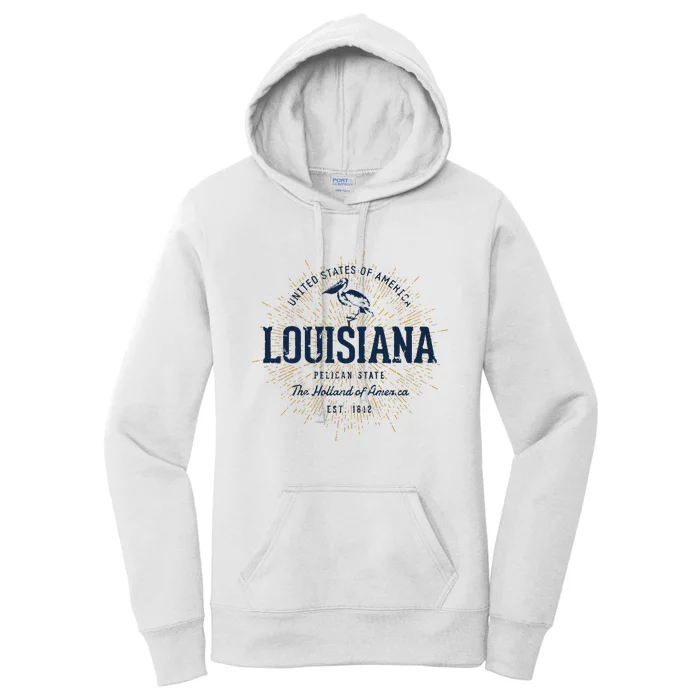 Retro Vintage State Of Louisiana Women's Pullover Hoodie