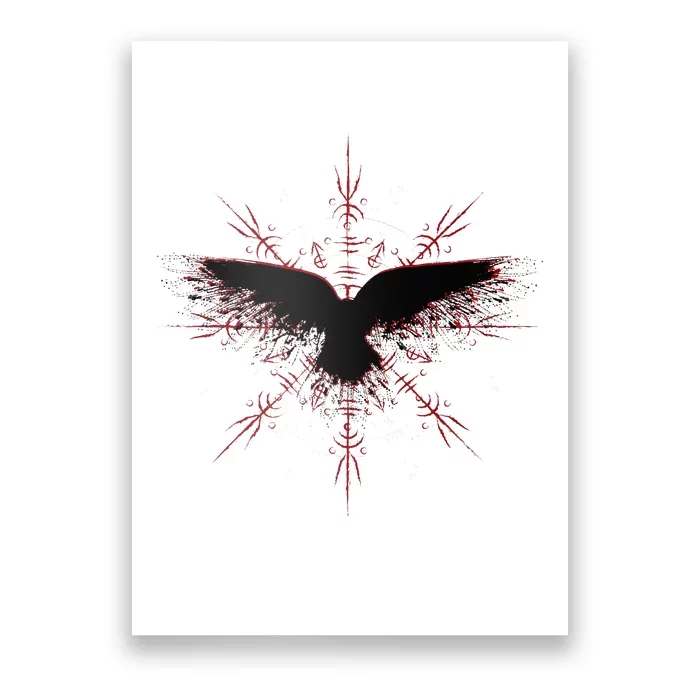 Retro Viking Symbol Nordic Raven Rune Celtic Symbol Poster