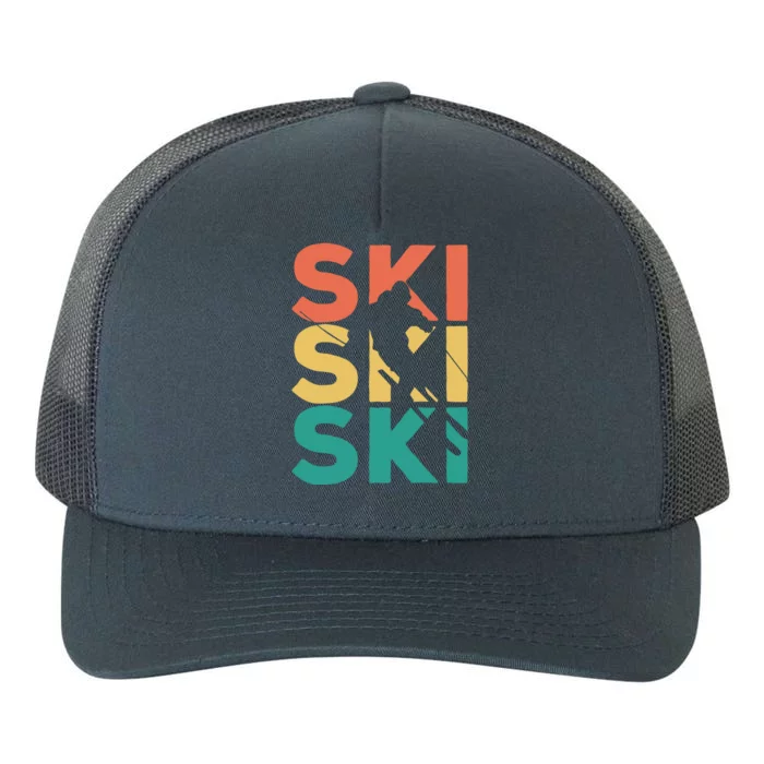 Retro Vintage Skiing Gift For Skiers Gift Yupoong Adult 5-Panel Trucker Hat