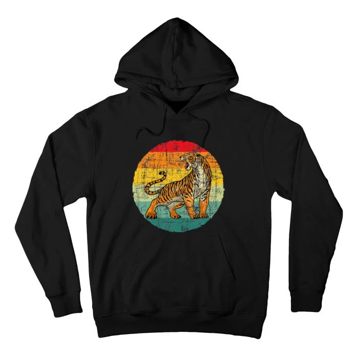 Retro Vintage Tiger Zoologist Zookeeper Zoo Safari Lover Tall Hoodie