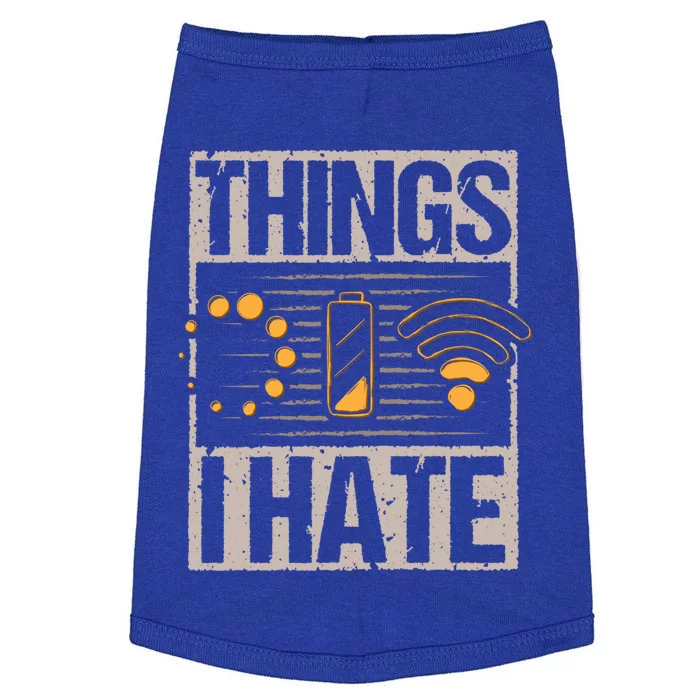 Retro Vintage Things I Hate Computer Problems Programmer Gift Doggie Tank