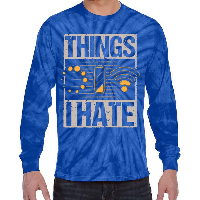 Retro Vintage Things I Hate Computer Problems Programmer Gift Tie-Dye Long Sleeve Shirt