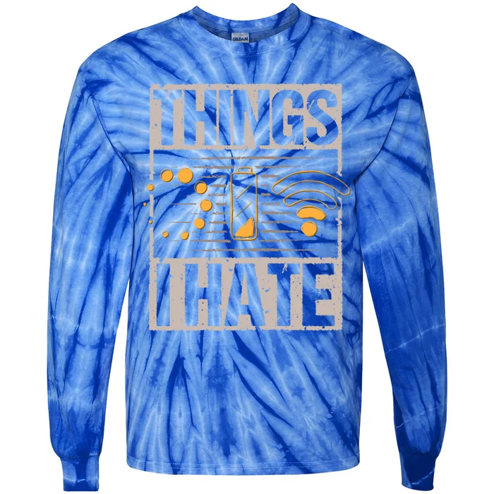 Retro Vintage Things I Hate Computer Problems Programmer Gift Tie-Dye Long Sleeve Shirt