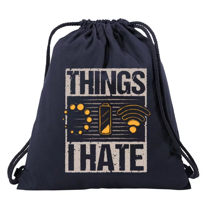 Retro Vintage Things I Hate Computer Problems Programmer Gift Drawstring Bag