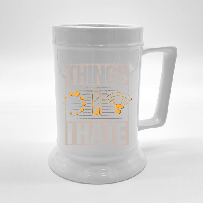 Retro Vintage Things I Hate Computer Problems Programmer Gift Front & Back Beer Stein