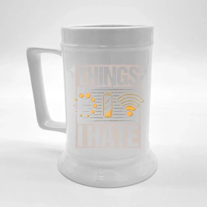 Retro Vintage Things I Hate Computer Problems Programmer Gift Front & Back Beer Stein