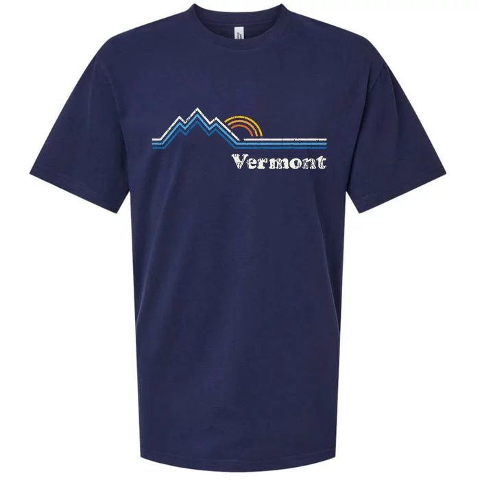 Retro Vermont T Vintage Sunrise Mountains Design Sueded Cloud Jersey T-Shirt