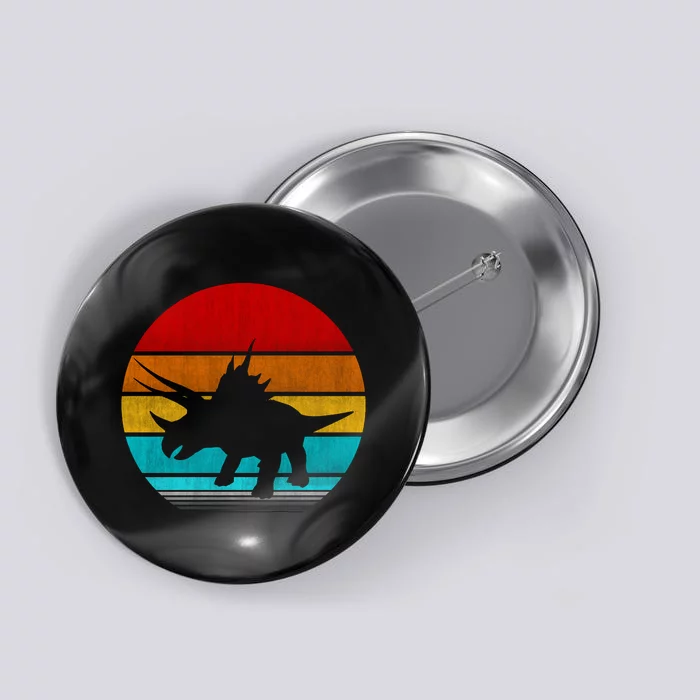 Retro Vintage Triceratops Button