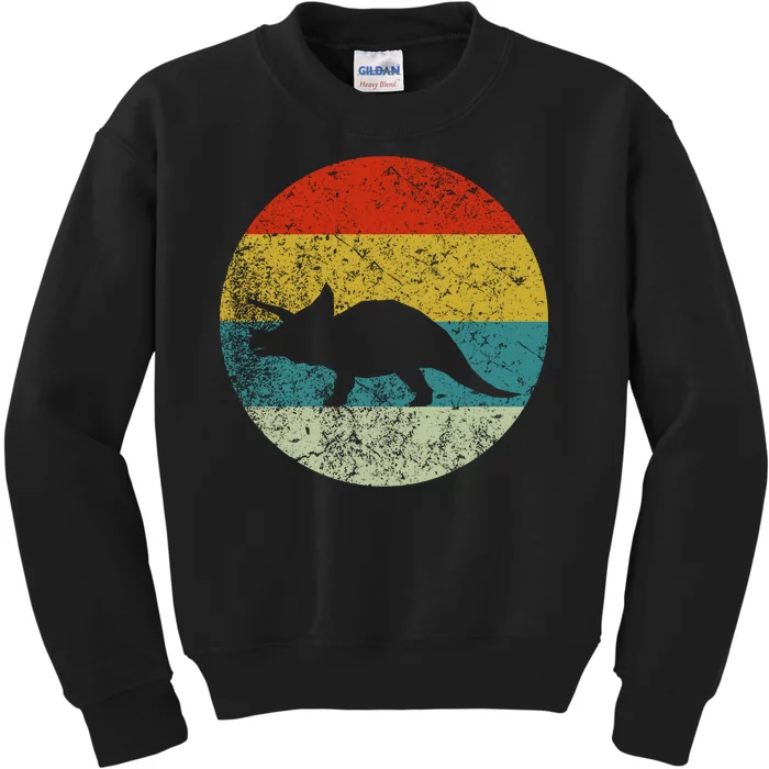 Retro Vintage Triceratops Kids Sweatshirt