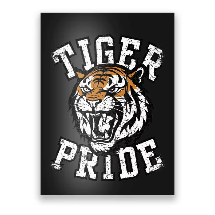 Retro Vintage Tiger Pride Tiger Mascot School Sports Team Poster