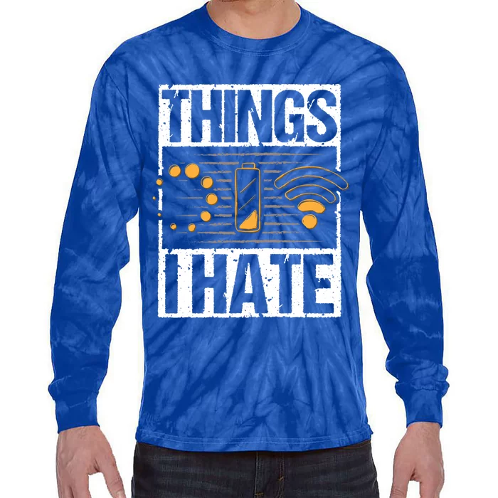 Retro Vintage Things I Hate Computer Problems Programmer Gift Tie-Dye Long Sleeve Shirt