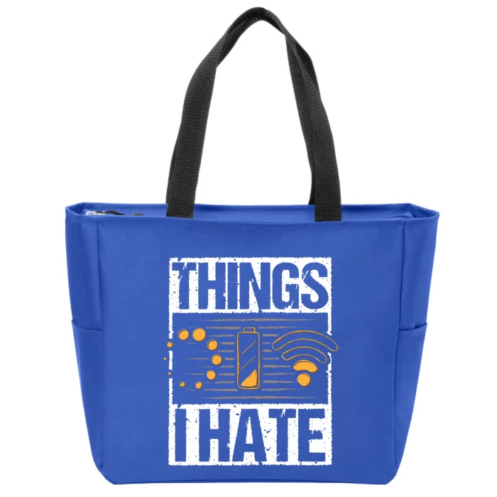 Retro Vintage Things I Hate Computer Problems Programmer Gift Zip Tote Bag