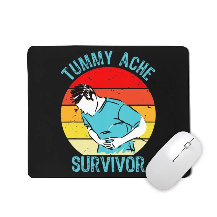 Retro Vintage Tummy Ache Survivor My Stomach Hurt Funny Gift Mousepad