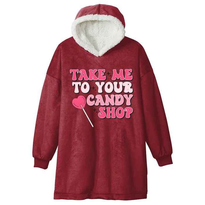 Retro Valentine Take Me To Your Candy Shop Matching Couple Love Hooded Wearable Blanket