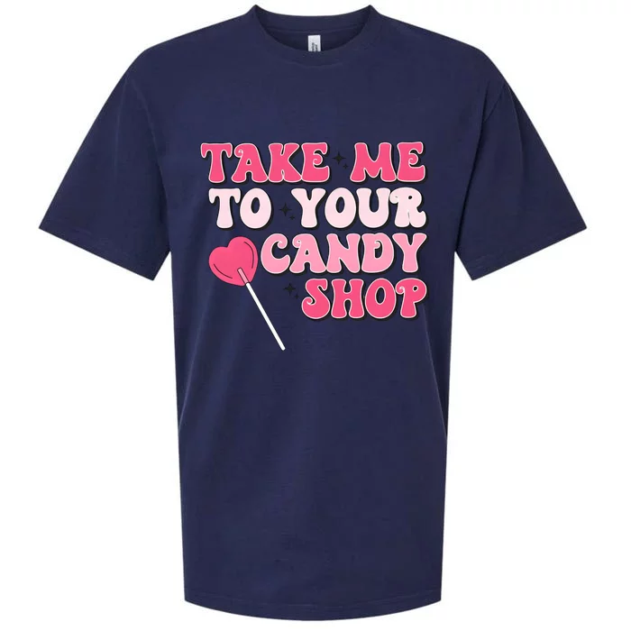 Retro Valentine Take Me To Your Candy Shop Matching Couple Love Sueded Cloud Jersey T-Shirt