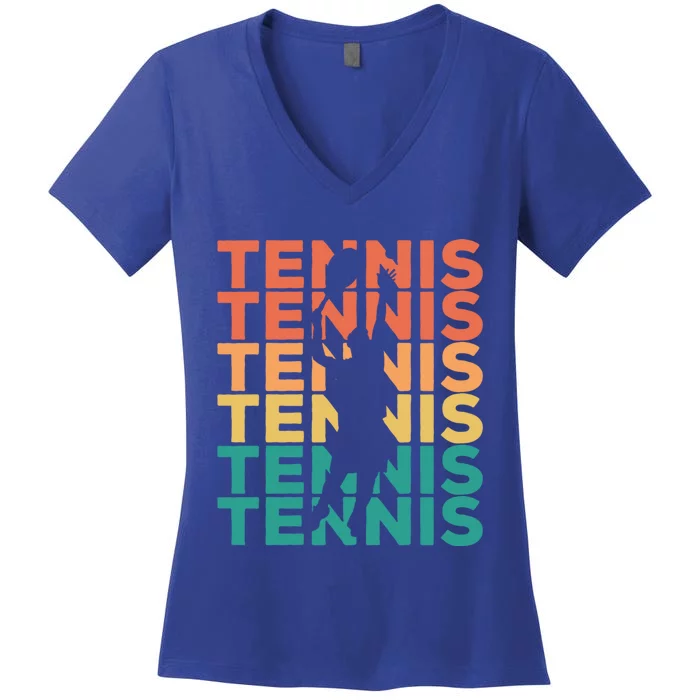 Retro Vintage Tennis Gift For Tennis Players Cute Gift Women's V-Neck T-Shirt