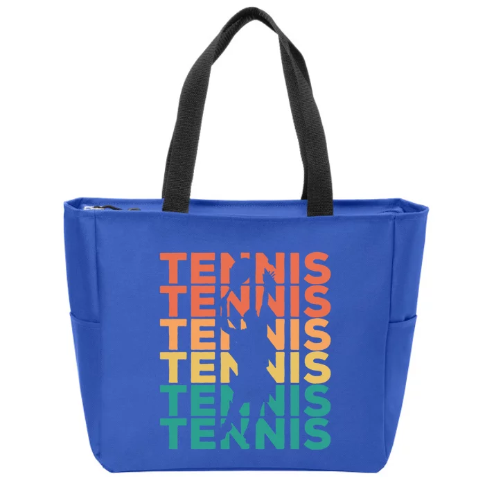 Retro Vintage Tennis Gift For Tennis Players Cute Gift Zip Tote Bag