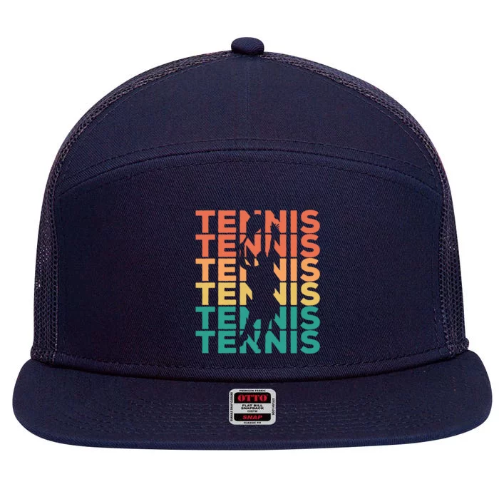 Retro Vintage Tennis Gift For Tennis Players Cute Gift 7 Panel Mesh Trucker Snapback Hat