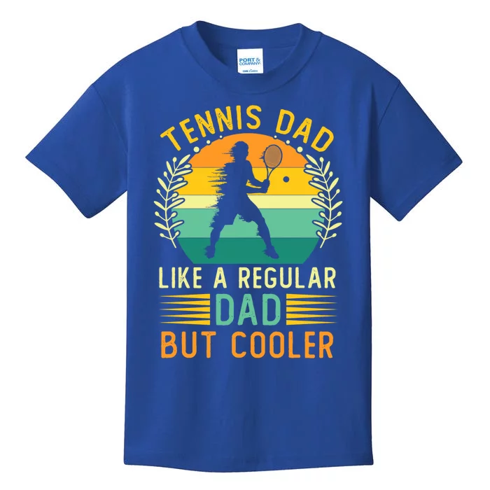 Retro Vintage Tennis Dad Fathers Day Tennis Coach Funny Gift Kids T-Shirt