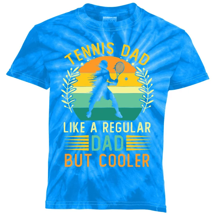 Retro Vintage Tennis Dad Fathers Day Tennis Coach Funny Gift Kids Tie-Dye T-Shirt