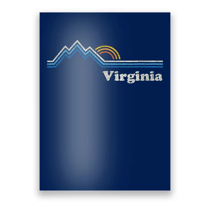 Retro Virginia T Vintage Sunrise Mountains Design Poster