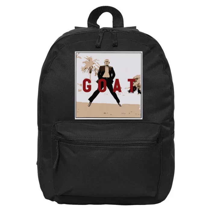 Retro Vintage Trump Goat Middle Finger Felon President 2024 16 in Basic Backpack