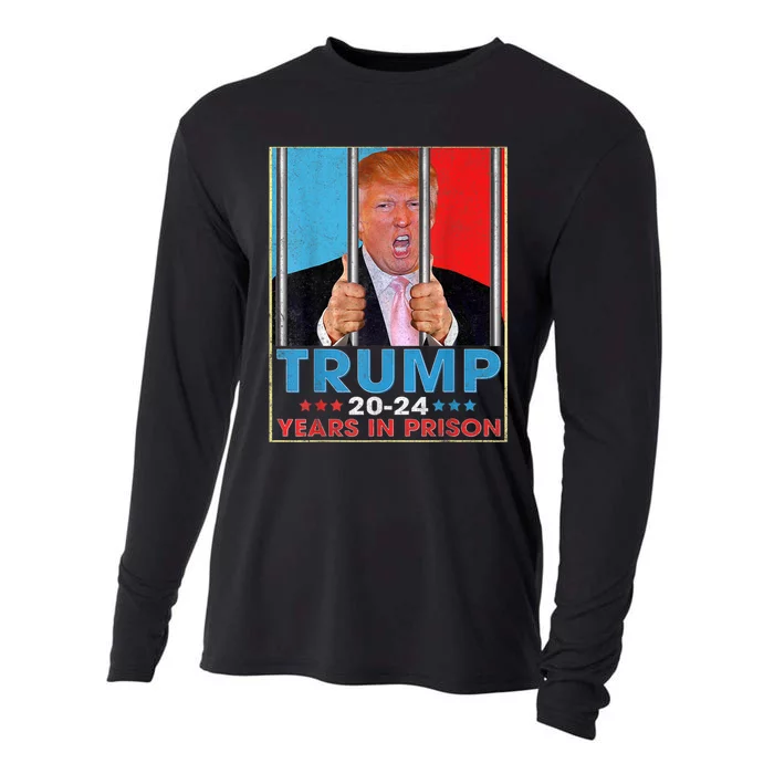 Retro Vintage Trump 2024 Years In Prison Funny AntiTrump Cooling Performance Long Sleeve Crew