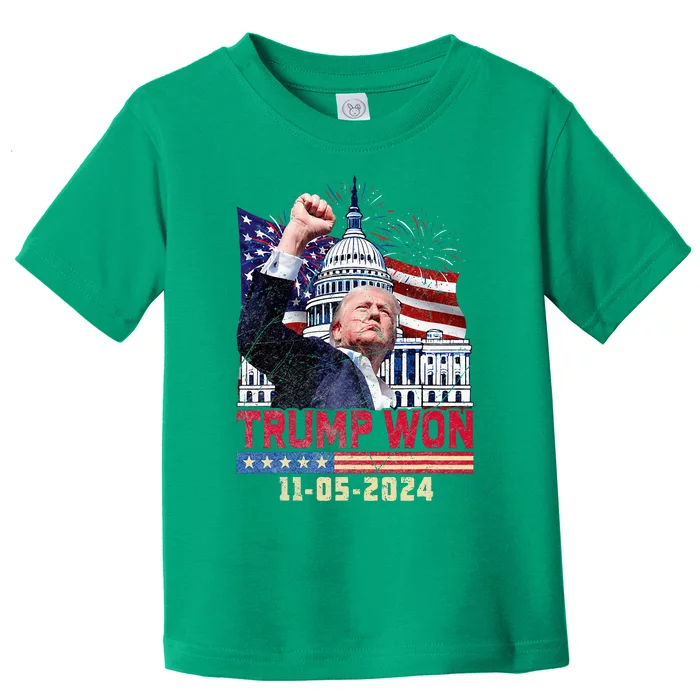 Retro Vintage Trump Wins 2024 Election Trump Won 2024 Toddler T-Shirt