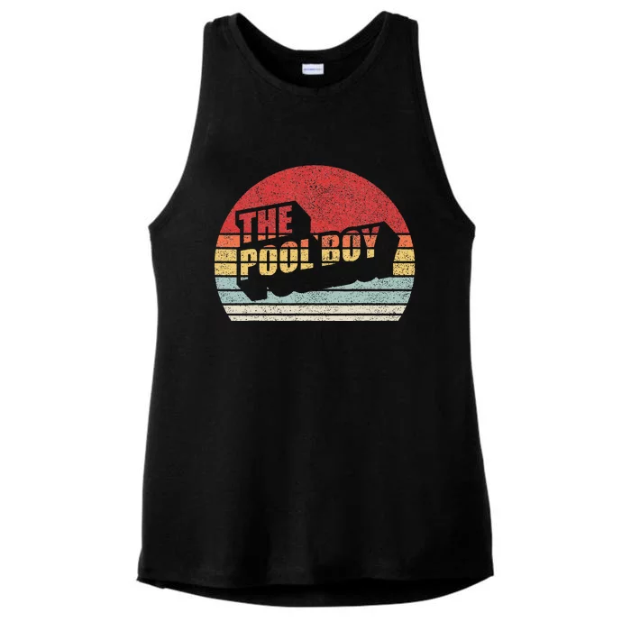 Retro Vintage The Pool Boy Ladies Tri-Blend Wicking Tank