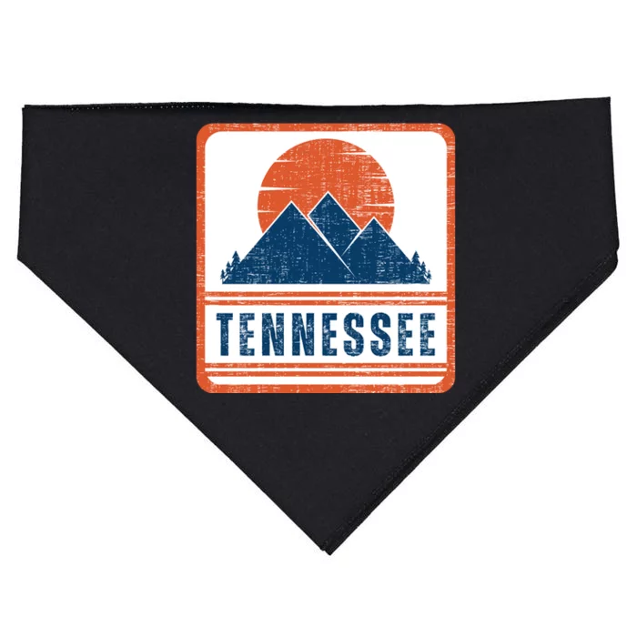 Retro Vintage Tennessee USA Mountain Gift For Men USA-Made Doggie Bandana