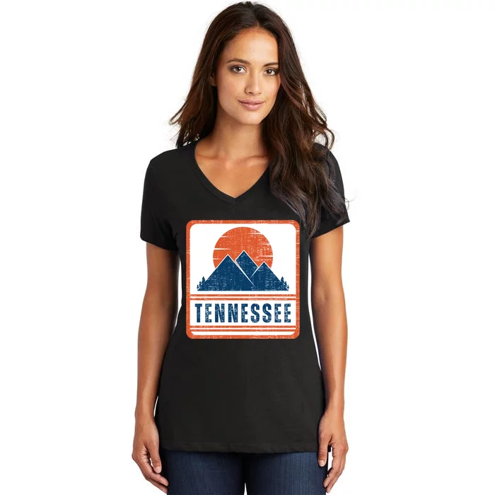 Retro Vintage Tennessee USA Mountain Gift For Men Women's V-Neck T-Shirt