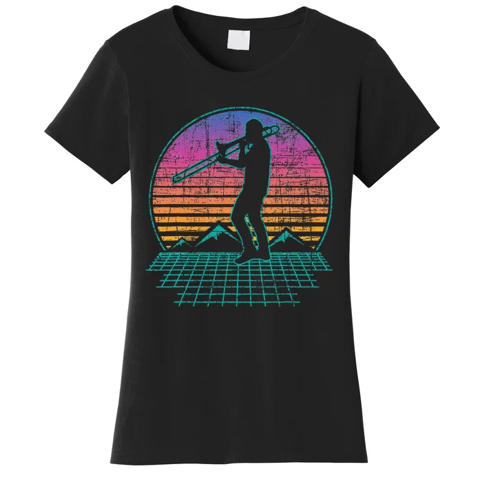 Retro Vintage Trombone Player Trombonist Jazz Music Lover Women's T-Shirt