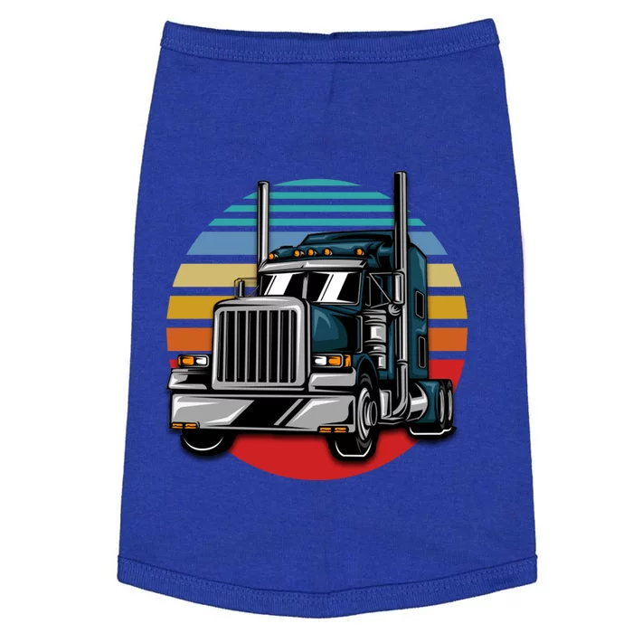 Retro Vintage Trucker Big Rig Semigifttrailer Truck Driver Gift Great Gift Doggie Tank