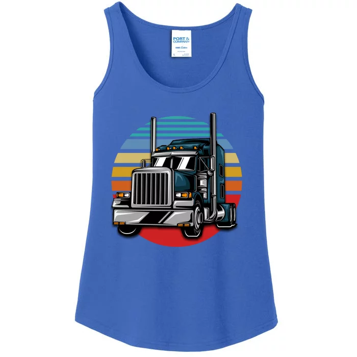 Retro Vintage Trucker Big Rig Semigifttrailer Truck Driver Gift Great Gift Ladies Essential Tank