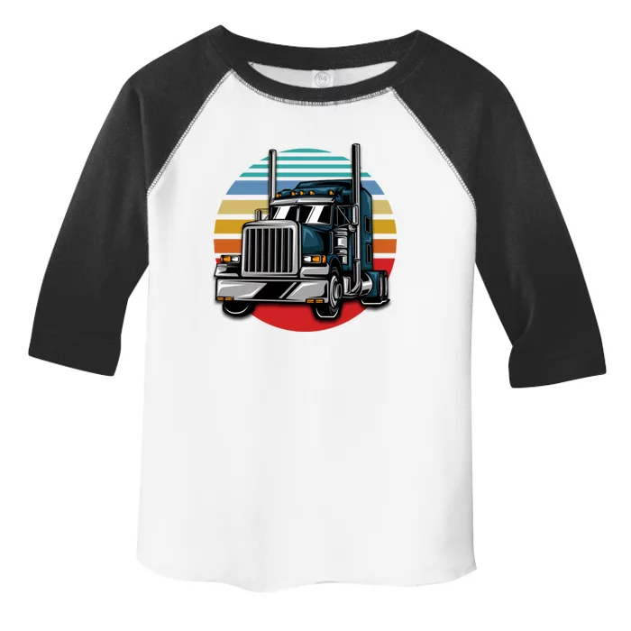 Retro Vintage Trucker Big Rig Semigifttrailer Truck Driver Gift Great Gift Toddler Fine Jersey T-Shirt