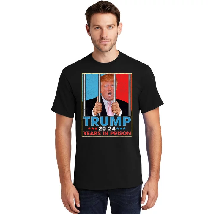 Retro Vintage Trump 2024 Years In Prison Funny Anti Trump Tall T-Shirt